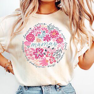 NEW Boho Floral Mama Shirt Trendy Spring Mom Tee Mothers Day Gifts for New Mom